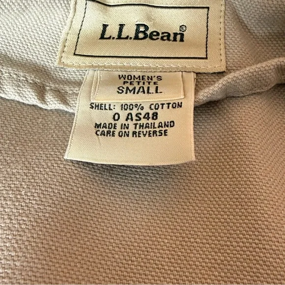 L.L.Bean Women’s Petite Small Canvas Chore Jacket Tan Barn Coat Cotton Utility - Picture 6 of 12
